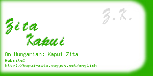 zita kapui business card